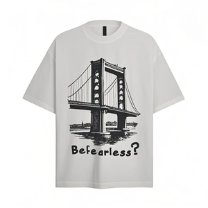 Haute Qualité En Gros Respirant Lourd 220GSM Coton DTG T-Shirt Hommes Street Fashion Hommes T-shirts - Product Image 4