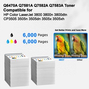Cartouche de toner compatible IBEST HP 503A <span class=keywords><strong>Q6470A</strong></span> Q7581A Q7582A Q7583A compatible avec HP Color LaserJet 3800 3800n 3800dtn CP3505 - Product Image 2