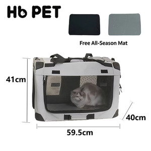 En stock, Cage <span class=keywords><strong>de</strong></span> <span class=keywords><strong>transport</strong></span> pliable et étanche pour chiens et chats, en tissu Oxford, avec quatre roues, idéale pour les sorties en <span class=keywords><strong>voiture</strong></span> - Product Image 2