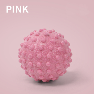 Balle de massage solide à picots pour soulager le stress au bureau, outil de bien-être compact rose pour le massage des mains et des pieds pendant les pauses au travail - Product Image 1
