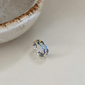 Cuban <b>Ring</b> S925 Sterling Silver <b>Adjustable</b> Open Geometric Design Unisex Everyday Wear Light Luxury Jewelry - Product Image 2