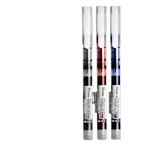 Deli S856 straight liquid rollerball brush question signing exam students special black red and blue each a quick-drying gel pen