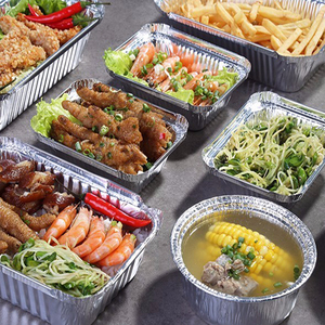 Dùng Một Lần Thực Hiện Nhôm Foil <span class=keywords><strong>Container</strong></span> Với Hội Đồng Quản Trị Giấy Có Nắp Đậy Airline Nhôm Soong - Product Image 5