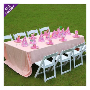 Precio de fábrica New Morden Muebles de plástico Banquete Boda Evento Fiesta Silla plegable de resina blanca para niños - Product Image 1