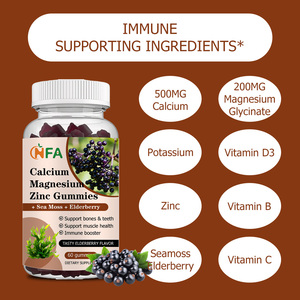 Gomitas de Calcio, Magnesio y Zinc de Alta Calidad, Favorecen la Salud de Huesos y Dientes, Suplemento de Musgo Marino, Sabor a Bayas del Saúco, Gomitas de Minerales - Product Image 6