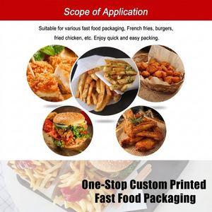 Rollo de Papel de Envoltura Recubierto, Reciclable, de Grado Alimenticio, con Logotipo Personalizado, para Empaque Desechable de Comida para Llevar en Restaurantes de Comida Rápida - Product Image 5