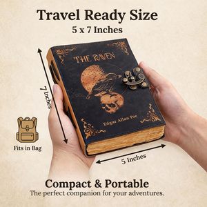 Rustic Gothic Leather Crow Journal with Raven Skull Design <b>Spiral</b> Binding Writing <b>Notebook</b> for Sketching Fantasy Notes Creative - Product Image 4