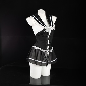 Uniforme Escolar JK de Dos Piezas, Disfraz Sexy para Mujer, Falda con Cuello Marinero Blanco y Negro, Ropa para Juego de Roles - Product Image 3