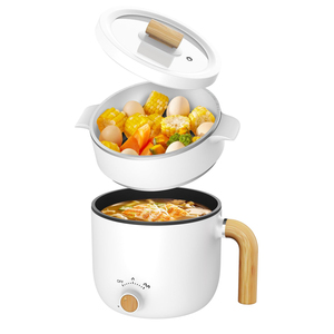 Olla Eléctrica Portátil de 1.3L, Sartén de 600W con Calentamiento Rápido, Revestimiento Antiadherente, Acero Inoxidable, Control de Temperatura, Vidrio Templado - Product Image 1