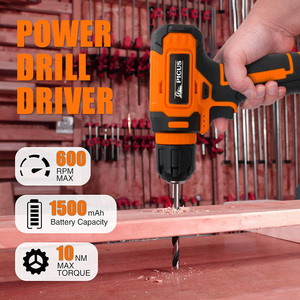 Taladro de Impacto Eléctrico Inalámbrico de 8V Personalizable, 10mm, con Batería de Litio, <span class=keywords><strong>Caja</strong></span> de Herramientas, Velocidad Variable, Juego de Taladro OEM - Product Image 4