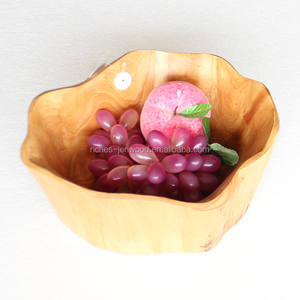 Racine en bois sculpture bois naturel artisanat assiette de fruits - Product Image 4