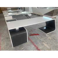 Bureau de direction en forme de L gris clair, table de personnel, mobilier de bureau de coworking, bureau d'étude à domicile