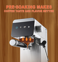 Cafetera Espresso de Acero Inoxidable de 20 Bares con Bomba y Espumador de Leche, Semiautomática, para Electrodomésticos del Hogar y Pequeños Oficinas
