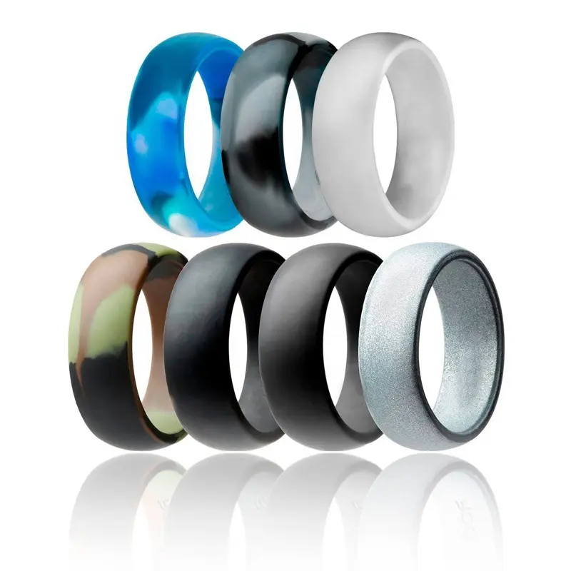 Новые модные силиконовые кольца водонепроницаемые и противообрастающие кольца для мужчин и женщин обручальные кольца шириной 8 мм толщиной 2,8 мм