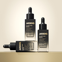 Botol Serum Kosmetik Kaca Bentuk Persegi Panjang Unik Warna Beige 20ml 30ml dengan Kotak