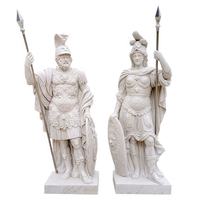 Sculpture de guerrier grec de grande taille, artisanale, de style antique, pour jardin extérieur, statue grandeur nature, art déco, fibre de verre écologique