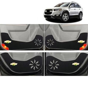 Tapis de porte de voiture en cuir de fibre de carbone tapis anti-coup de pied pour <span class=keywords><strong>Chevrolet</strong></span> <span class=keywords><strong>Captiva</strong></span> 2012 2013 2014 2015 2016 2017 accessoires protéger l'intérieur - Product Image 2