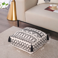 Coussin de sol marocain en gros pouf avec housse lavable amovible, pour sièges de salon, commande en gros personnalisée