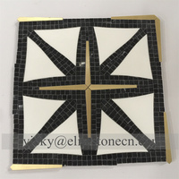 Mosaïque de pierre en marbre blanc et gris, épaisseur 10 mm, jet d'eau, laiton, pour cuisine, hôtel, salle de douche, design parquet pour projets graphiques
