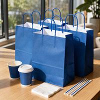 Bolsa de Reparto para Restaurantes Ecológica y Desechable, Diseño Autoportante Resistente, Papel Kraft Reciclable y Biodegradable