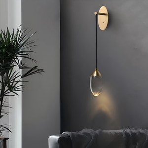 Lampu Dinding Kamar Tidur Kristal K9 Mewah Kreatif Amerika PM, Lampu Dinding Dekoratif LED Seni Kaca Tetesan Air Minimalis Modern - Product Image 1