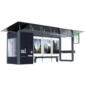 Steel Metal Smart Bus Stop sistema di trasporto pubblico intelligente Glass Bus Stop stand Shelter