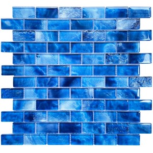 Carreaux de mosaïque en verre bleu vintage <span class=keywords><strong>Maestra</strong></span> 23x48mm pour piscine - Product Image 2