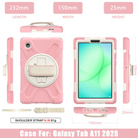 Nouvelle coque de protection hybride robuste en silicone rose pour enfants, antichoc, pour tablette Samsung Galaxy Tab A11
