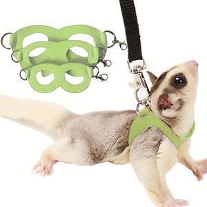 Harnais et laisse pour petits animaux : Écharpe de poitrine pour hamster, hamster, rat, écureuil, et kit de 4 harnais et laisses pour petauhers d'extérieur - Product Image 1