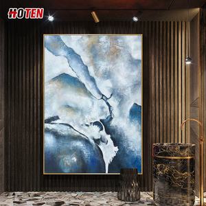 Dipinto Murale Nordico per Soggiorno, Dipinto a Mano su Tela, Moderno Astratto con Abbinamento di Colori, Decorativo, Dimensioni Personalizzabili, Pittura a Olio - Product Image 5