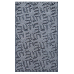 Modern Geometric Area Rug Rectangle Gray Polyester Tufted Low Pile Non-Slip Rubber Backing Living Room Use - Product Image 1
