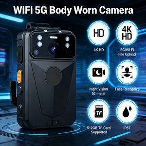 Caméra corporelle 5G AI 4K avec audio bidirectionnel, caméra intelligente portable, SDK API pour l'intégration système et les interventions d'urgence - Product Image 5