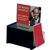 Boîte de collecte multifonctionnelle en acrylique verrouillable avec clé de sécurité, boîte à dons et suggestions pour bureau, vote et charité