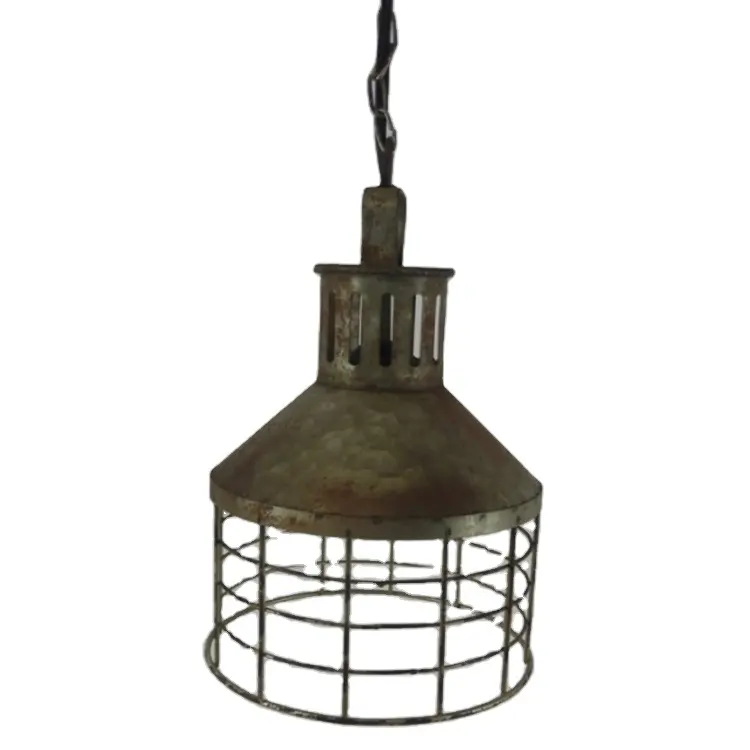 Rustic Finished Decorative Lanterns Vintage Hanging Metal Zinc Lantern