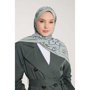 Pañuelo de Seda Satén de Lujo Pure Tone, Diseño Personalizado, Verde Claro y Azul Marino, Largo, para Primavera, Verano y Otoño - Product Image 3