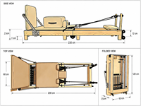 Appareil de Pilates Reformer en Bois de Chêne Pliable, Portable, Durable et Réglable de Qualité Supérieure pour la Maison (Vente en Gros)