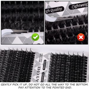 640 Clusters 100D Dense Curly DIY Segment Lashes Premium D Curl Individual False Eyelashes For Self Application <b>Beauty</b> Salon - Product Image 2