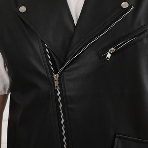 Chaleco de Cuero para Hombre, Estilo Único, Ajuste Cómodo, Moderno y a la Moda, con Opción de Marca Privada, Chaleco de Cuero para Hombre en Venta - Product Image 6