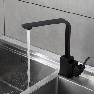 Chất lượng cao Brass Vòi Nước Nhà Bếp vuông bồn rửa <span class=keywords><strong>Mixer</strong></span> tap màu đen Vòi Nước Nhà Bếp - Product Image 3