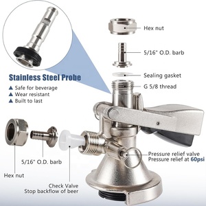 Robinet de <span class=keywords><strong>fût</strong></span> de <span class=keywords><strong>bière</strong></span> à sonde <span class=keywords><strong>en</strong></span> acier inoxydable pour système allemand A coupleur de <span class=keywords><strong>fût</strong></span> avec soupape de décharge coupleur de baril de <span class=keywords><strong>bière</strong></span> pièces de Kegerator - Product Image 2
