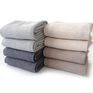 Vaisselle écologique ensemble de serviettes rectangulaire plaine gaufre coton torchon serviette de cuisine serviette