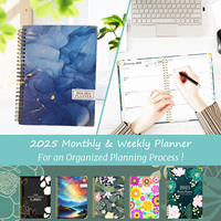 2024 A5 cahier à reliure spirale personnalisé imprimé tissu papier Agenda planificateur pour quotidien mensuel Journal Note Journal caractéristiques