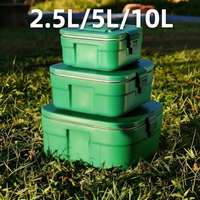 Ensemble de contenants alimentaires isothermes carrés en acier inoxydable avec logo personnalisé, 2,5/5/10 L, avec fermeture hermétique, écologiques, anti-fuite, sans BPA