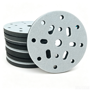 Almohadilla de espuma abrasiva de 6 pulgadas y 10 mm de grosor, OEM, con múltiples orificios, para amoladoras, almohadilla de interfaz de 150 mm con gancho y bucle, amortiguador suave - Product Image 1