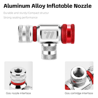 WEST BIKING Aluminum Alloy CO2 Tire Inflator Portable Bike CO2 Inflator Head Presta Schrader Valve for MTB Road Bike Accessories