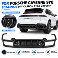 Diffuseur arrière complet en fibre de carbone sèche TKT pour 9Y0 2024-2026, finition noire brillante, ajustement OEM, fixation par boulons