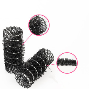 Vente en gros <span class=keywords><strong>de</strong></span> filets bigoudis bigoudis outils <span class=keywords><strong>de</strong></span> modelage personnalisation outils <span class=keywords><strong>de</strong></span> coiffure bigoudi noir filets faits - Product Image 2