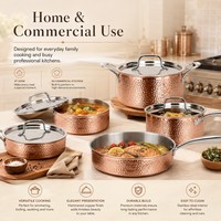 Offre Spéciale : Batterie de Cuisine Professionnelle en Acier Inoxydable Martelé – Ensemble Double de Casseroles et Poêles pour la Restauration