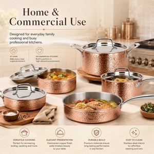 Offre Spéciale : Batterie de Cuisine Professionnelle en Acier Inoxydable Martelé – Ensemble Double de Casseroles et Poêles pour la Restauration - Product Image 5