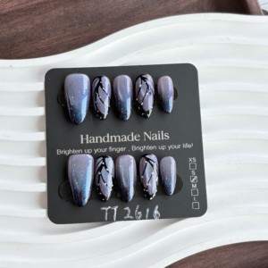 <span class=keywords><strong>Ongles</strong></span> à presser réutilisables en gros, 10 pièces, faits à la main, avec un design luxueux personnalisé et un emballage sur mesure - Product Image 2